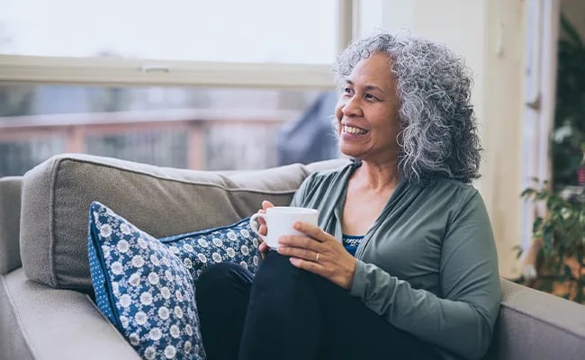 Woman drinking coffee